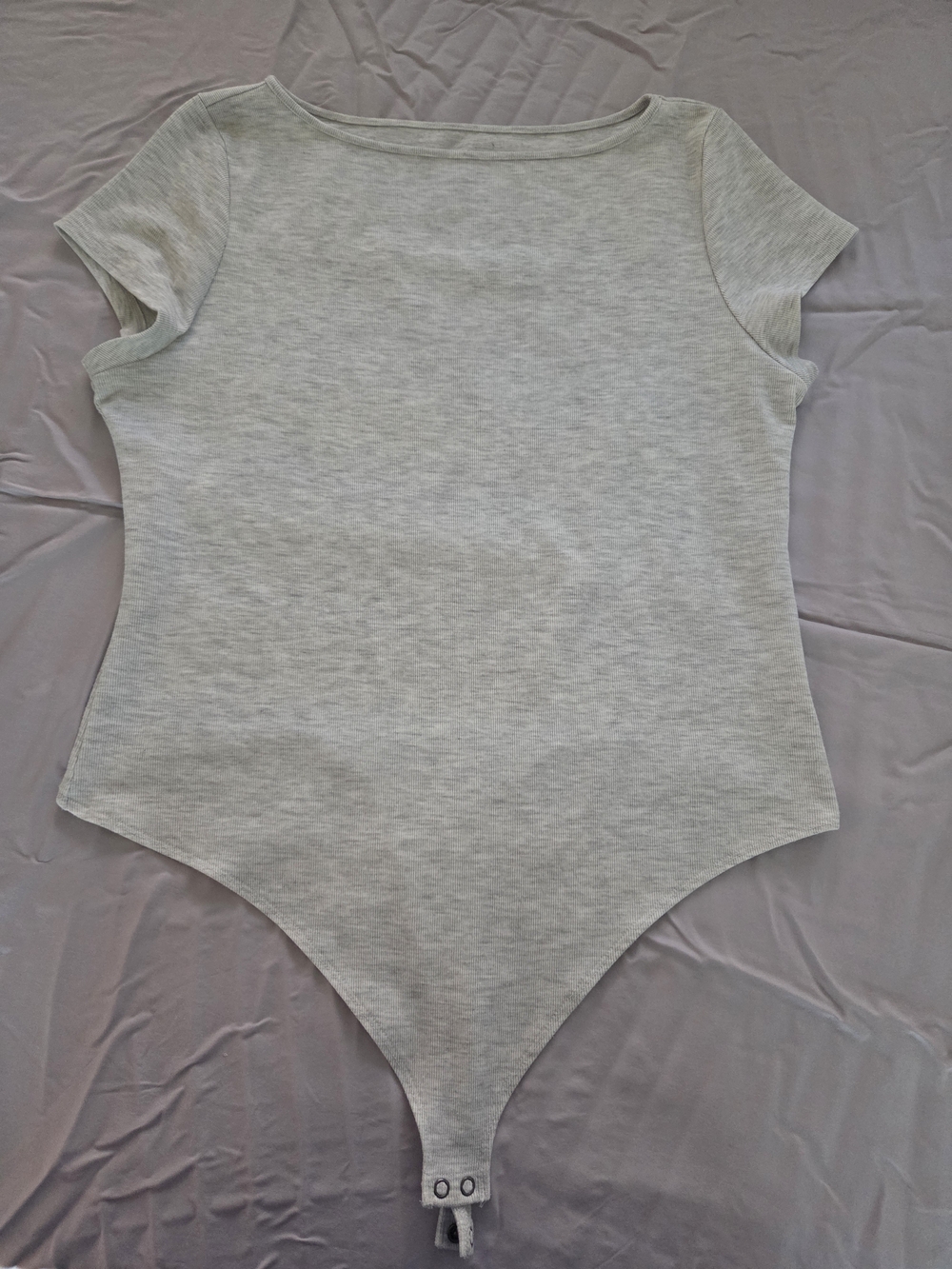 American Eagle Outfitters Light Grey Womens Short-Sleeve Bodysuit